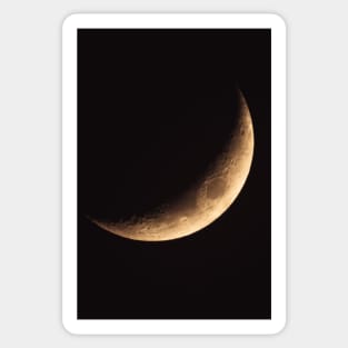Crescent Moon Night Sky Photograph Sticker